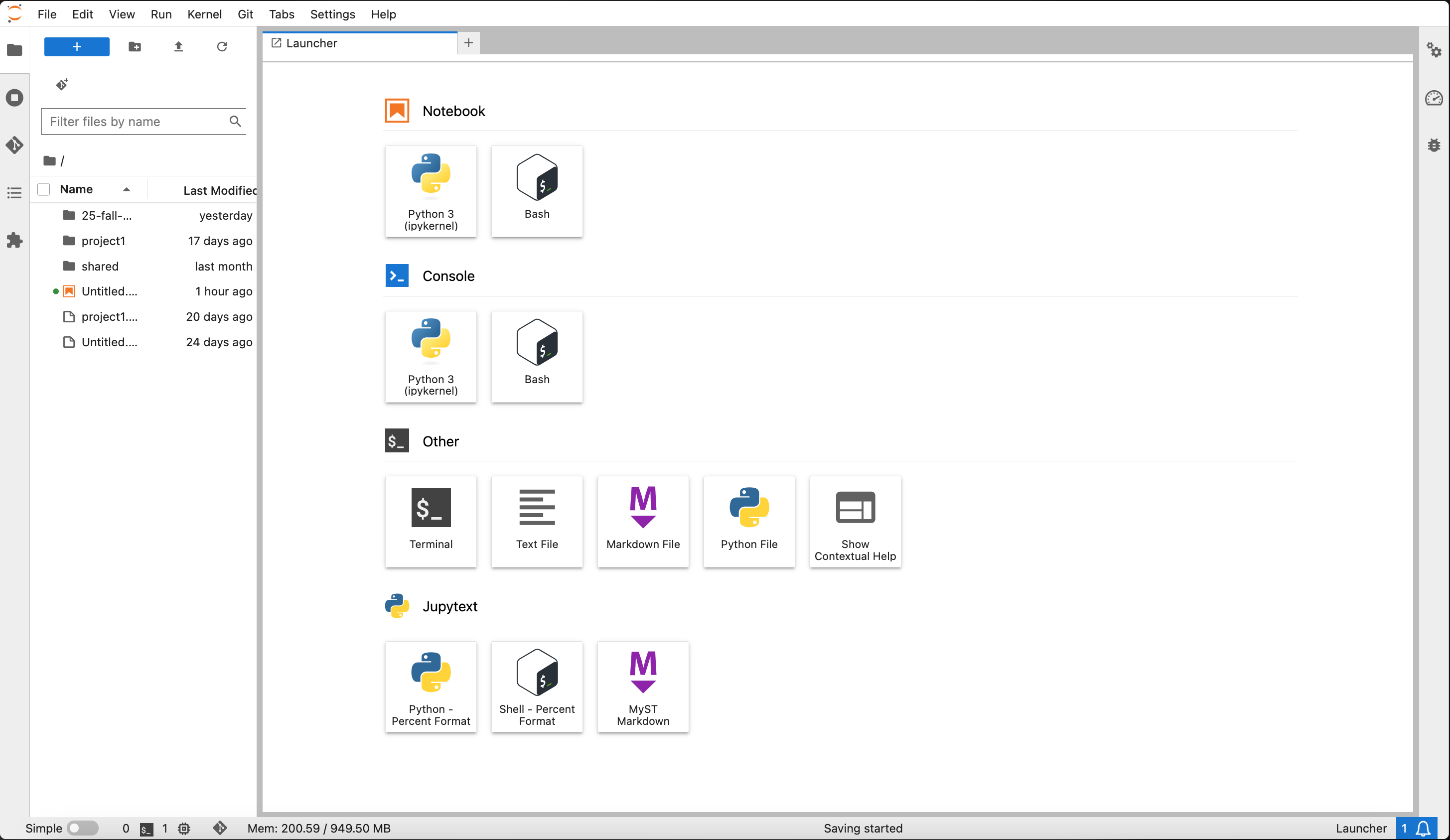 JupyterLab Menu Bar example