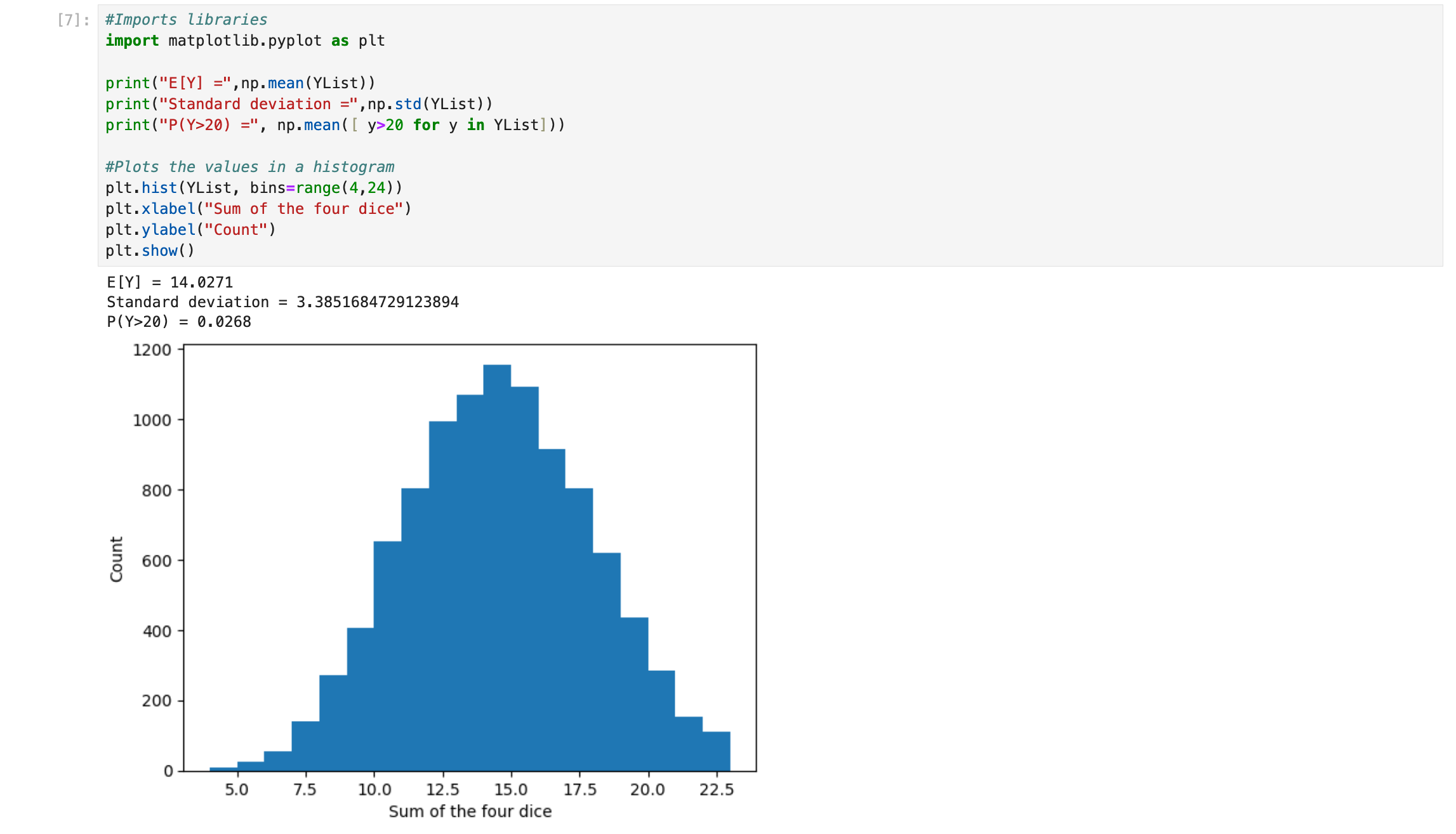 Example of code cell output